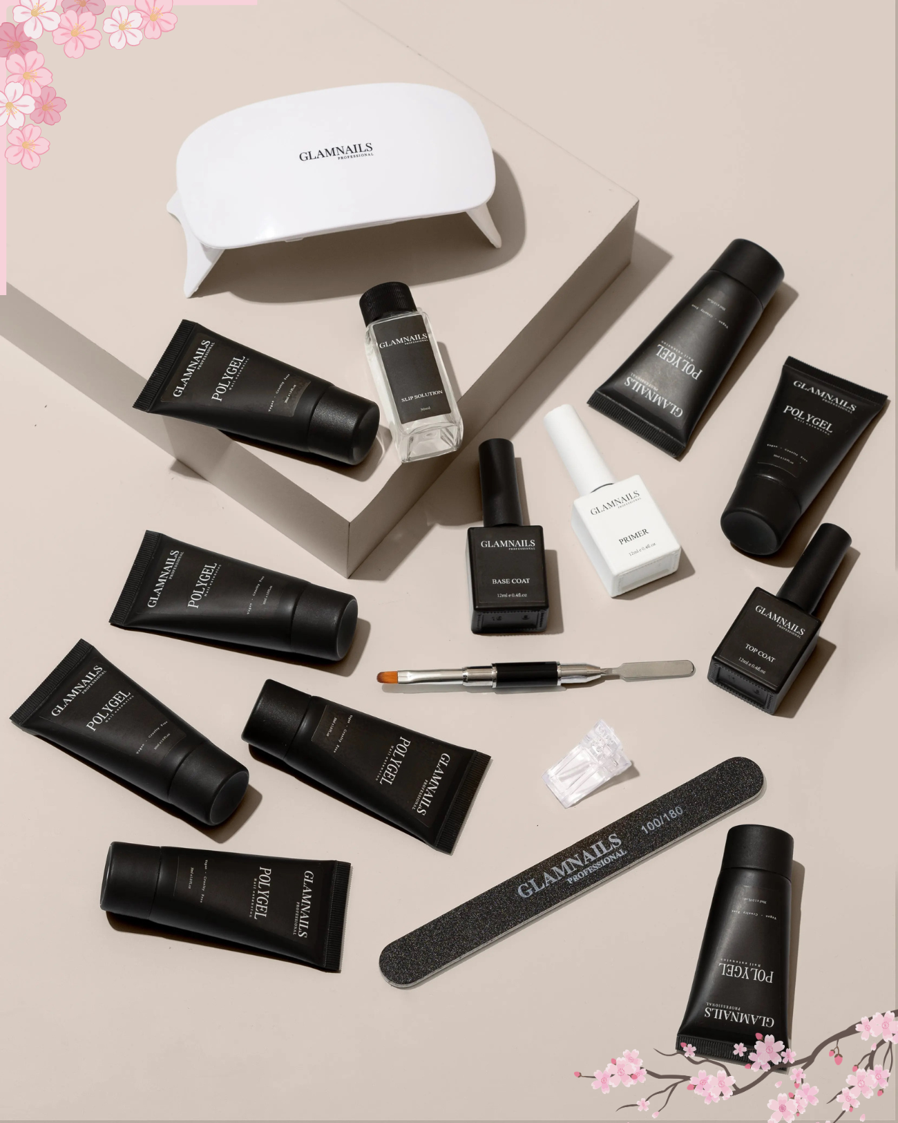 Glamnailsprofessional Santé & beauté > Soins des ongles > Kit de démarrage Polygel pour gel à ongles « Printemps » | 4+4 couleurs gratuites