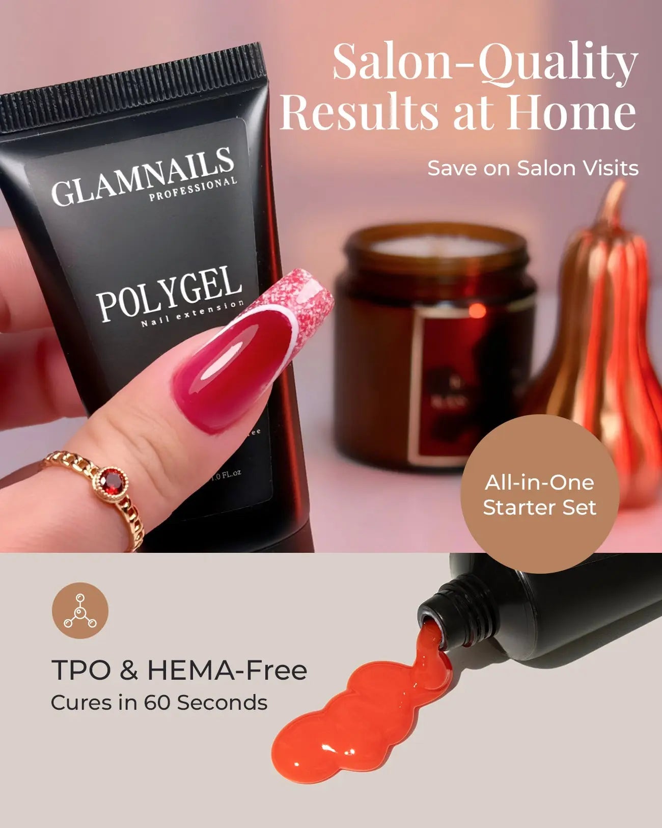 Glamnailsprofessional Santé & beauté > Soins des ongles > Kit de démarrage pour gel à ongles Polygel | 1+1 couleurs gratuites