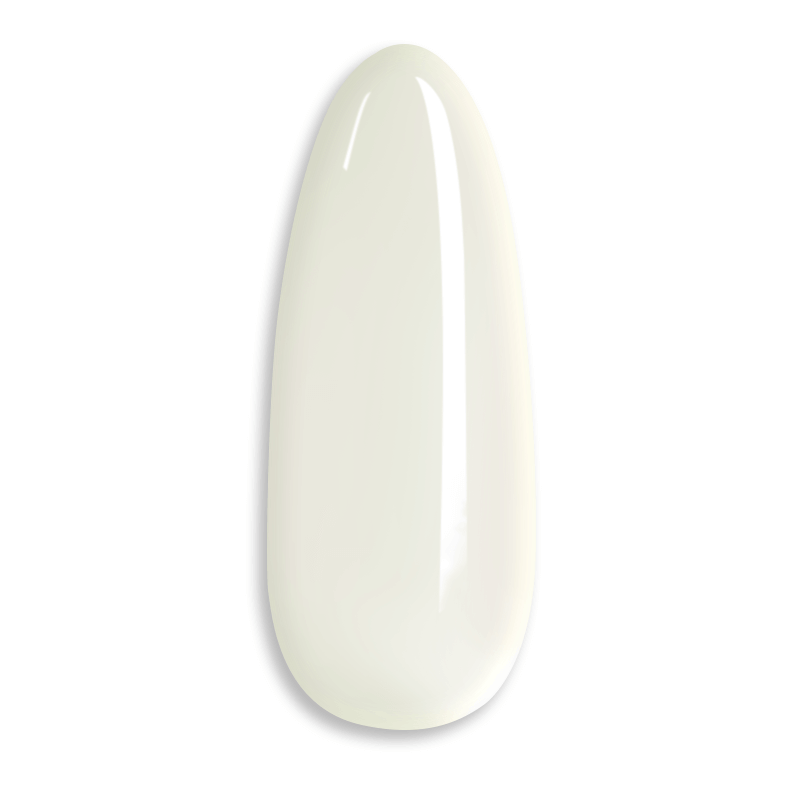 Subtiele polygel in melkachtige witte kleur - prachtig, stralend, gemakkelijk en duurzaam nageldesign. Perfect voor een natuurlijke French.