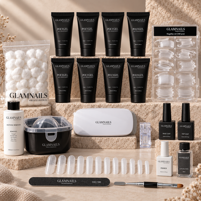 Kit de démarrage Polygel | 4+4 couleurs gratuites Glamnailsprofessional