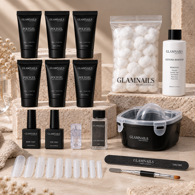Kit de démarrage Polygel | 3+3 couleurs gratuites Glamnailsprofessional